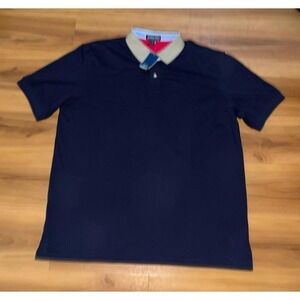 Mens NWT Lands'‎ End Polo Cotton Preppy Navy Shirt